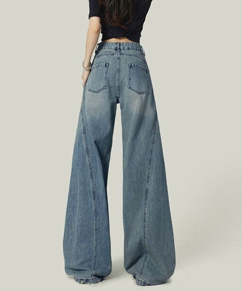 gossip!ロサンゼルス(ゴシップロサンゼルス)の「ワイドルーズデニムパンツ レディース ハイウエスト ゆったり(デニムパンツ・レディース・ブルー・L/M/S)」の16枚目の写真