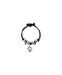 silver grape string ring-black