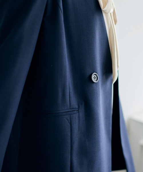 12Twelve Agenda（トゥエルブ　アジェンダ）の「配色デザインカラーレスジャケット（ノーカラージャケット・レディース・ネイビー/ライトグレー・M）」の21枚目の写真