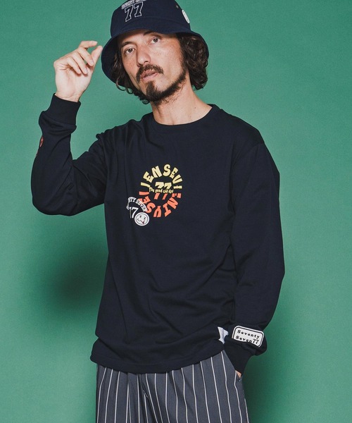 seventy seven(セブンティセブン)の「mlt5540-middle onz L-S fine t-shirt (old days S) ロングスリーブTシャツ(7726S120)(Tシャツ/カットソー・メンズ・ネイビー/ホワイト/ブラック・XL/L/M/S)」の3枚目の写真