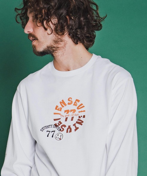seventy seven(セブンティセブン)の「mlt5540-middle onz L-S fine t-shirt (old days S) ロングスリーブTシャツ(7726S120)(Tシャツ/カットソー・メンズ・ネイビー/ホワイト/ブラック・XL/L/M/S)」の4枚目の写真