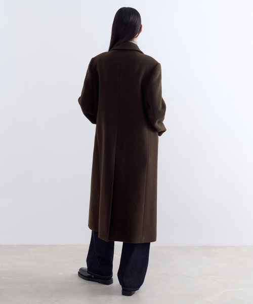 MUSINSA STANDARD WOMAN（ムシンサスタンダードウーマン）の「ウィメンズカシミヤブレンドチェスターロングコート[バロックブラウン]（チェスターコート・レディース・その他・LARGE/MEDIUM/X-SMALL/SMALL）」の2枚目の写真