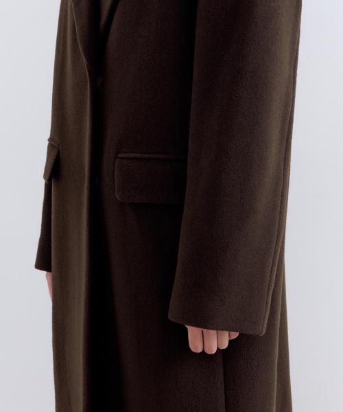 MUSINSA STANDARD WOMAN（ムシンサスタンダードウーマン）の「ウィメンズカシミヤブレンドチェスターロングコート[バロックブラウン]（チェスターコート・レディース・その他・LARGE/MEDIUM/X-SMALL/SMALL）」の4枚目の写真
