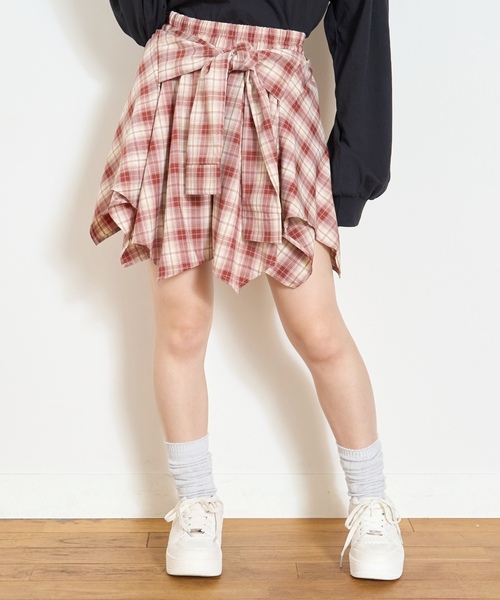 LOVETOXIC（ラブトキシック）の「【LTXC】腰巻き風チェックキュロット（その他パンツ・キッズ・レッド/ブラック/ブルー・L:160cm/M:150cm/S:140cm/130cm）」の5枚目の写真