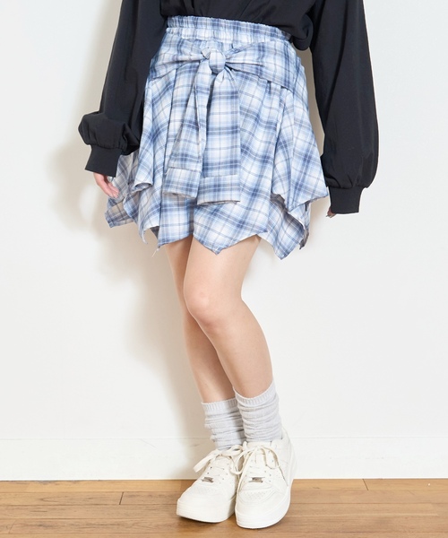 LOVETOXIC（ラブトキシック）の「【LTXC】腰巻き風チェックキュロット（その他パンツ・キッズ・レッド/ブラック/ブルー・L:160cm/M:150cm/S:140cm/130cm）」の6枚目の写真