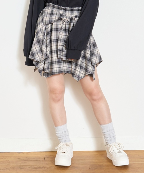 LOVETOXIC（ラブトキシック）の「【LTXC】腰巻き風チェックキュロット（その他パンツ・キッズ・レッド/ブラック/ブルー・L:160cm/M:150cm/S:140cm/130cm）」の9枚目の写真