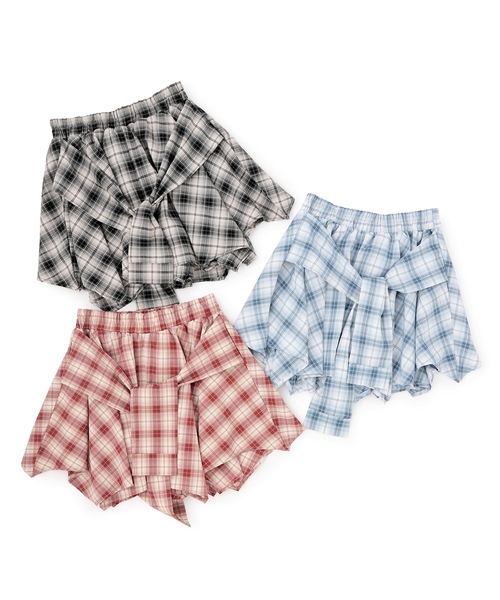 LOVETOXIC（ラブトキシック）の「【LTXC】腰巻き風チェックキュロット（その他パンツ・キッズ・レッド/ブラック/ブルー・L:160cm/M:150cm/S:140cm/130cm）」の12枚目の写真