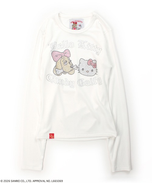 GALFY（ガルフィー）の「GALFY（ガルフィー）キラキラガルTee/コラボ ラインストーンロゴ リブロンT/タイトフィット（Tシャツ/カットソー・レディース・ブラック/ホワイト/ブラウン/ピンク・FREE）」の16枚目の写真