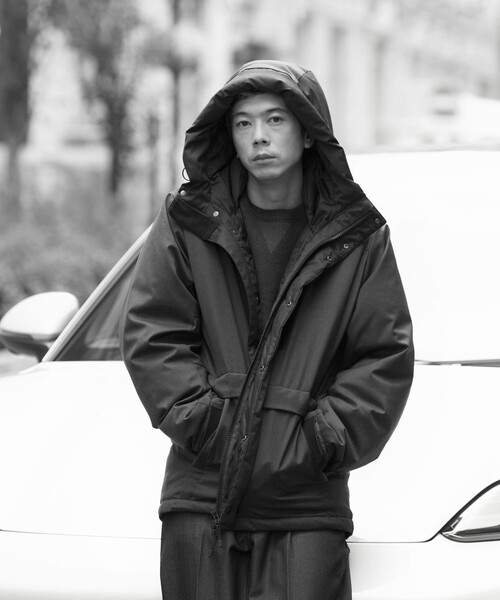 ACT_01 AO】ラミネート メリノウール ショートダウンジャケット