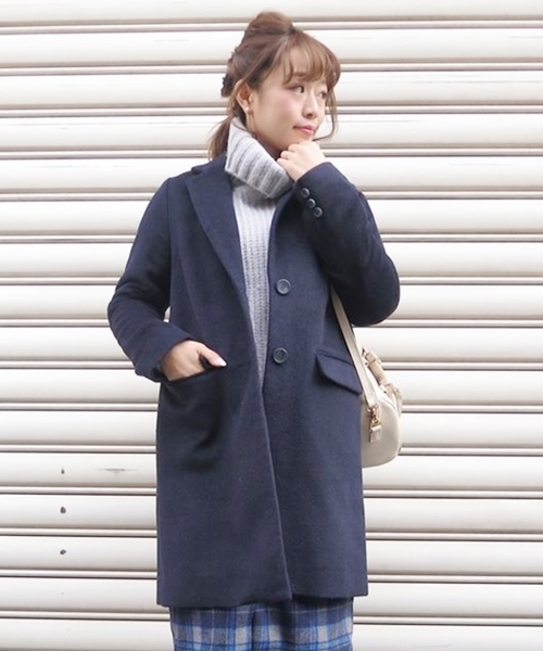 Chico(チコ)の「【who's who Chico】チェスターコート(チェスターコート・レディース・ベージュ/オリーブ/グレー/ネイビー・FREE)」の4枚目の写真