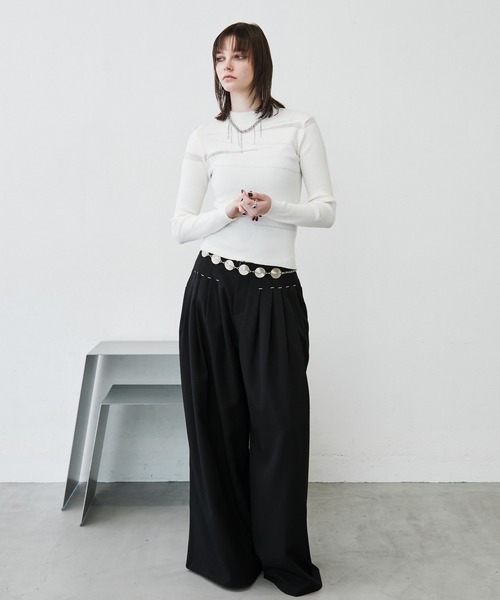 MONOe(モノエ)の「【大人華やか】ランダムラインストーンリブトップス(ニット/セーター・レディース・ホワイト/ブラック・FREE)」の15枚目の写真