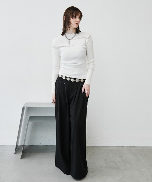 MONOe(モノエ)の「【大人華やか】ランダムラインストーンリブトップス(ニット/セーター・レディース・ホワイト/ブラック・FREE)」の17枚目の写真
