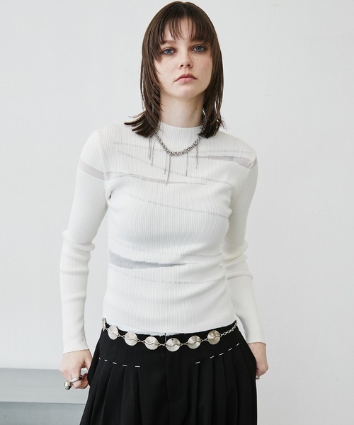 MONOe(モノエ)の「【大人華やか】ランダムラインストーンリブトップス(ニット/セーター・レディース・ホワイト/ブラック・FREE)」の21枚目の写真