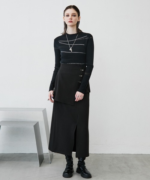 MONOe(モノエ)の「【大人華やか】ランダムラインストーンリブトップス(ニット/セーター・レディース・ホワイト/ブラック・FREE)」の8枚目の写真