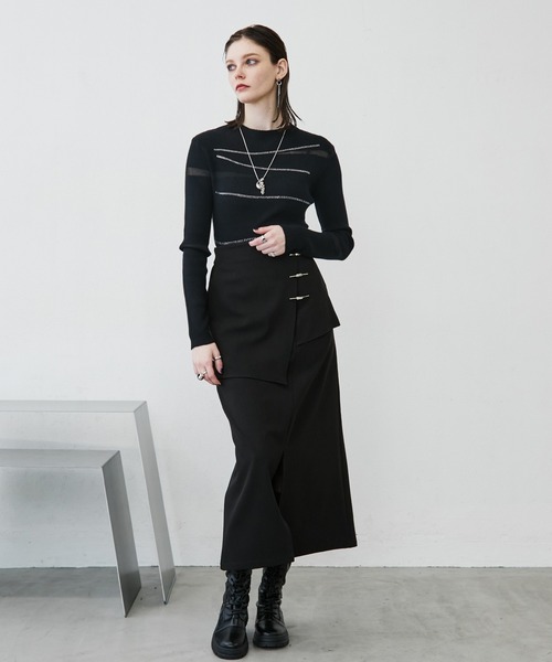 MONOe(モノエ)の「【大人華やか】ランダムラインストーンリブトップス(ニット/セーター・レディース・ホワイト/ブラック・FREE)」の10枚目の写真