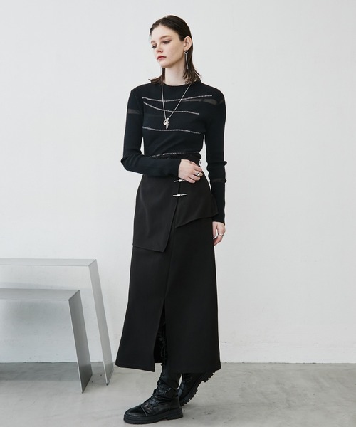 MONOe(モノエ)の「【大人華やか】ランダムラインストーンリブトップス(ニット/セーター・レディース・ホワイト/ブラック・FREE)」の11枚目の写真