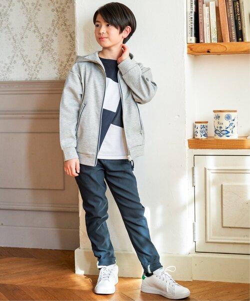 ikka（イッカ）の「ポンチジップ配色ジップパーカー（110~160cm）（パーカー・キッズ・ブラック/杢グレー・M/S/XL/L/XS）」の15枚目の写真