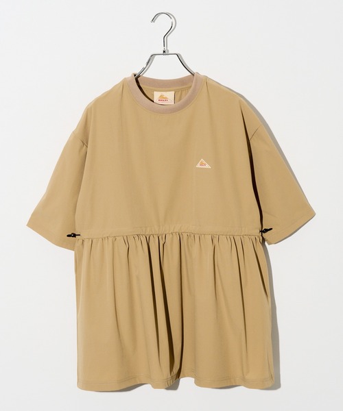 KELTY(ケルティ)の「別注【KELTY】ケルティ ラッシュガード チュニック Tシャツ / UVカット 速乾 ドライ / ワンポイントロゴ 体型カバー お尻が隠れる UVカット 速乾 ドライ 半袖 プール 海 アウトドア キャンプ ママコーデ レディース(Tシャツ/カットソー・レディース・サックスブルー/ブラック/ベージュ・FREE)」の16枚目の写真
