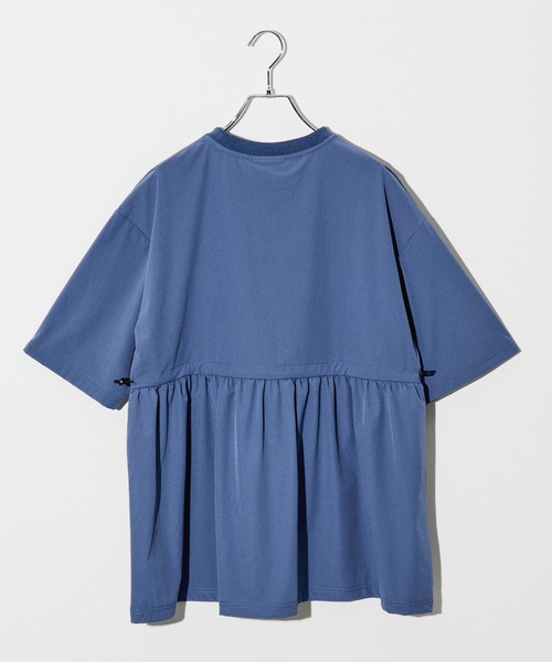 KELTY(ケルティ)の「別注【KELTY】ケルティ ラッシュガード チュニック Tシャツ / UVカット 速乾 ドライ / ワンポイントロゴ 体型カバー お尻が隠れる UVカット 速乾 ドライ 半袖 プール 海 アウトドア キャンプ ママコーデ レディース(Tシャツ/カットソー・レディース・サックスブルー/ブラック/ベージュ・FREE)」の10枚目の写真