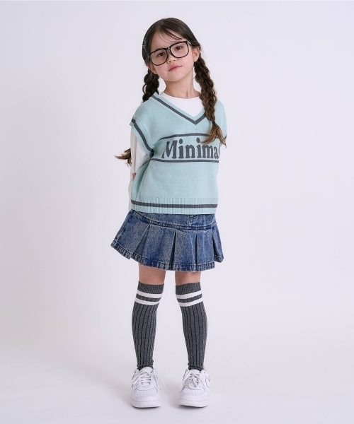 minimal（ミニマル）の「【アラエル】ベストレイヤードTシャツ（Tシャツ/カットソー・キッズ・オフホワイト/エメラルド/ラベンダー・100cm/140cm/130cm/120cm/110cm）」の5枚目の写真