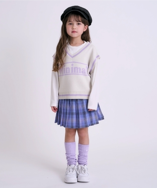 minimal（ミニマル）の「【アラエル】ベストレイヤードTシャツ（Tシャツ/カットソー・キッズ・オフホワイト/エメラルド/ラベンダー・100cm/140cm/130cm/120cm/110cm）」の6枚目の写真