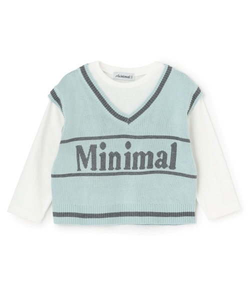 minimal（ミニマル）の「【アラエル】ベストレイヤードTシャツ（Tシャツ/カットソー・キッズ・オフホワイト/エメラルド/ラベンダー・100cm/140cm/130cm/120cm/110cm）」の11枚目の写真