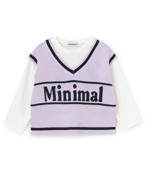 minimal（ミニマル）の「【アラエル】ベストレイヤードTシャツ（Tシャツ/カットソー・キッズ・オフホワイト/エメラルド/ラベンダー・100cm/140cm/130cm/120cm/110cm）」の12枚目の写真