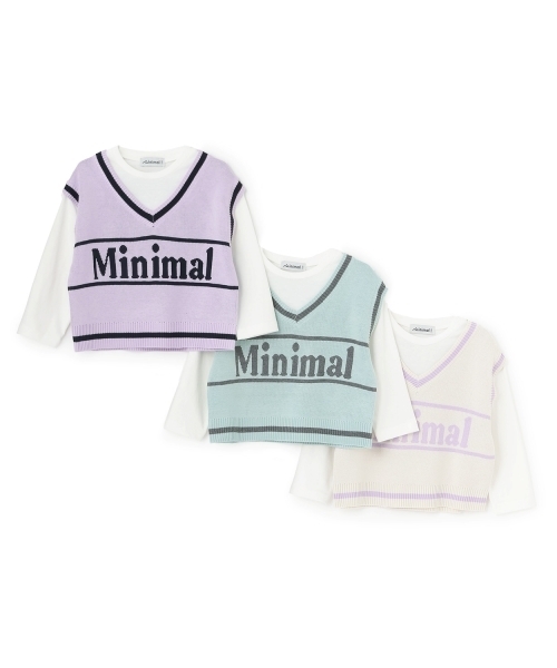 minimal（ミニマル）の「【アラエル】ベストレイヤードTシャツ（Tシャツ/カットソー・キッズ・オフホワイト/エメラルド/ラベンダー・100cm/140cm/130cm/120cm/110cm）」の17枚目の写真