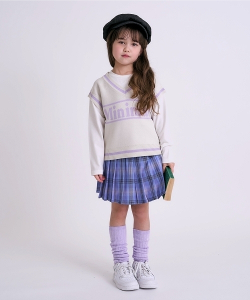 minimal（ミニマル）の「【アラエル】ベストレイヤードTシャツ（Tシャツ/カットソー・キッズ・オフホワイト/エメラルド/ラベンダー・100cm/140cm/130cm/120cm/110cm）」の19枚目の写真