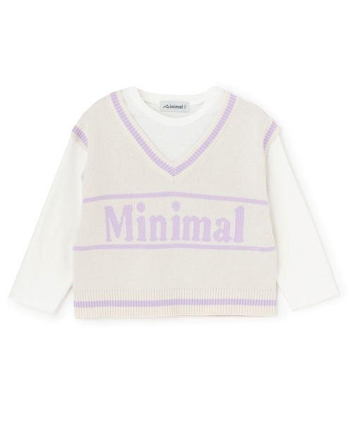 minimal（ミニマル）の「【アラエル】ベストレイヤードTシャツ（Tシャツ/カットソー・キッズ・オフホワイト/エメラルド/ラベンダー・100cm/140cm/130cm/120cm/110cm）」の21枚目の写真