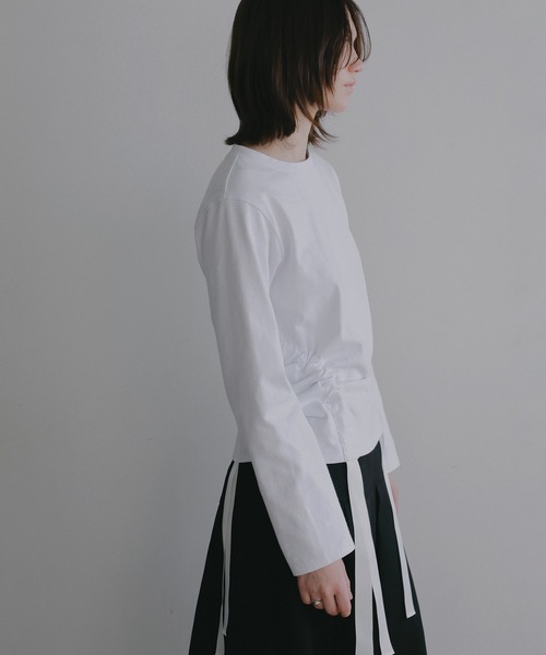 MANOF（マノフ）の「SIDE RIBBON CUT TOPS（Tシャツ/カットソー・レディース・ホワイト・F）」の7枚目の写真