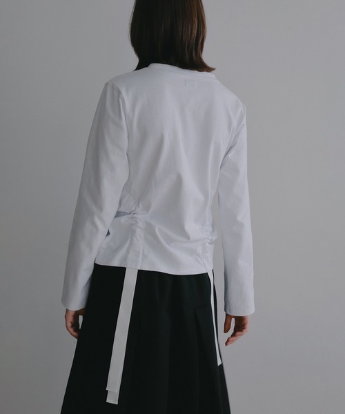 MANOF（マノフ）の「SIDE RIBBON CUT TOPS（Tシャツ/カットソー・レディース・ホワイト・F）」の8枚目の写真