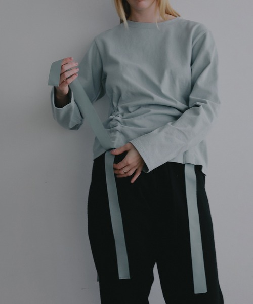 MANOF（マノフ）の「SIDE RIBBON CUT TOPS（Tシャツ/カットソー・レディース・ホワイト・F）」の12枚目の写真