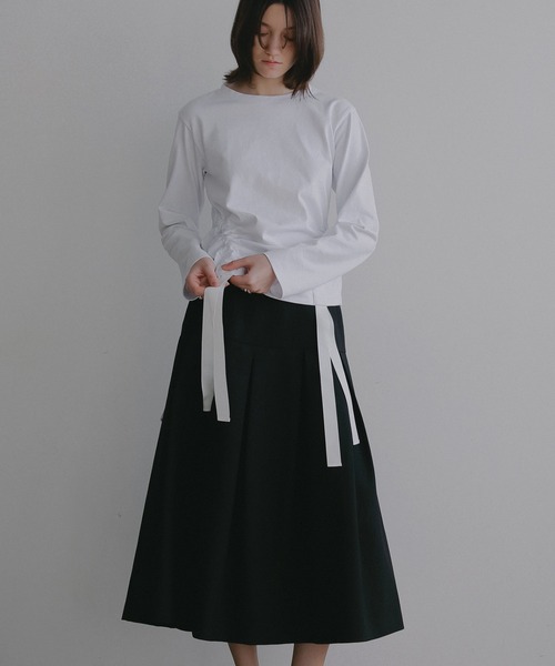 MANOF（マノフ）の「SIDE RIBBON CUT TOPS（Tシャツ/カットソー・レディース・ホワイト・F）」の3枚目の写真