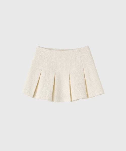 GENERAL IDEA（ジェネラルアイデア）の「【GENERAL IDEA】ツイードプリーツミニスカート / Tweed Pleated Mini Skirt（スカート・レディース・ホワイト/ブラック・M/S/L）」の8枚目の写真