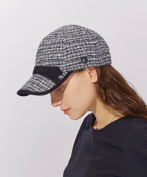 Chapeau d' O(シャポードオー)の「Chapeau d' O Fancy Tweed Ribbon Cap / シャポードオー(キャップ・レディース・ブラック/ベージュ/ブルー・FREE)」の6枚目の写真