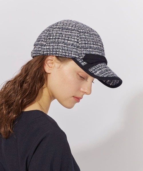 Chapeau d' O(シャポードオー)の「Chapeau d' O Fancy Tweed Ribbon Cap / シャポードオー(キャップ・レディース・ブラック/ベージュ/ブルー・FREE)」の9枚目の写真