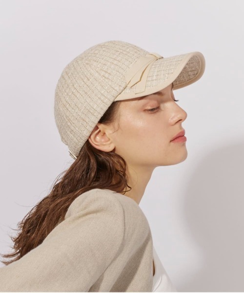 Chapeau d' O(シャポードオー)の「Chapeau d' O Fancy Tweed Ribbon Cap / シャポードオー(キャップ・レディース・ブラック/ベージュ/ブルー・FREE)」の20枚目の写真
