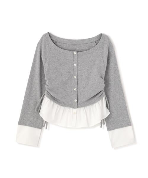 FREE'S MART(フリーズマート)の「◆布帛ドッキングサイドシャーリングカットソー(Tシャツ/カットソー・レディース・ホワイト/ブルー/グレー/ネイビー・FREE)」の5枚目の写真