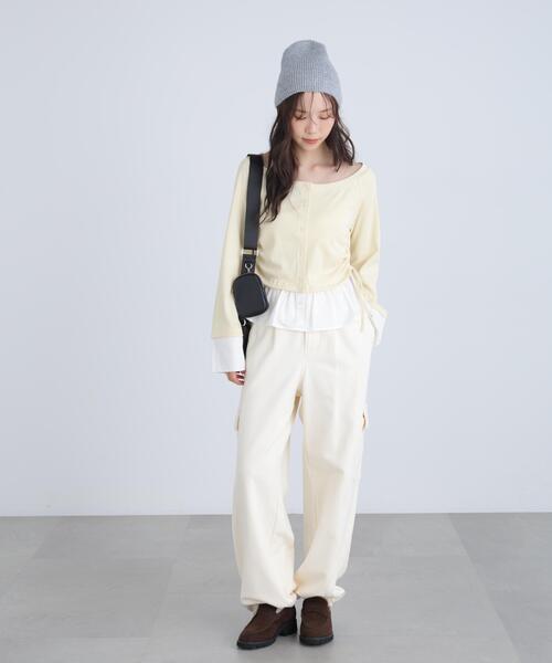 FREE'S MART(フリーズマート)の「◆布帛ドッキングサイドシャーリングカットソー(Tシャツ/カットソー・レディース・ホワイト/ブルー/グレー/ネイビー・FREE)」の11枚目の写真