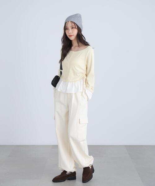 FREE'S MART(フリーズマート)の「◆布帛ドッキングサイドシャーリングカットソー(Tシャツ/カットソー・レディース・ホワイト/ブルー/グレー/ネイビー・FREE)」の12枚目の写真