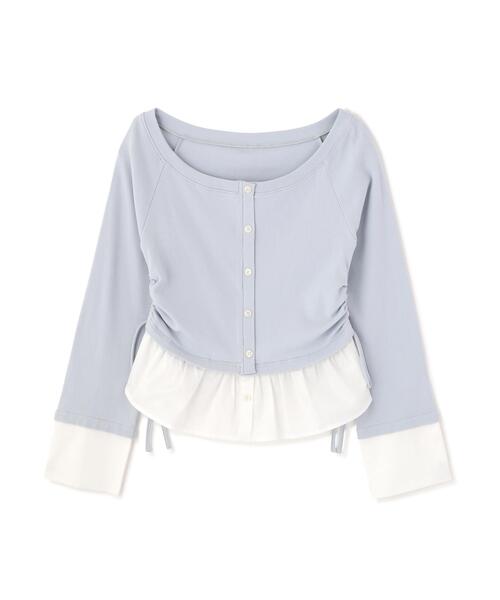 FREE'S MART(フリーズマート)の「◆布帛ドッキングサイドシャーリングカットソー(Tシャツ/カットソー・レディース・ホワイト/ブルー/グレー/ネイビー・FREE)」の14枚目の写真