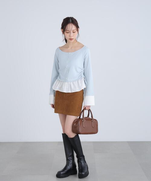 FREE'S MART(フリーズマート)の「◆布帛ドッキングサイドシャーリングカットソー(Tシャツ/カットソー・レディース・ホワイト/ブルー/グレー/ネイビー・FREE)」の21枚目の写真