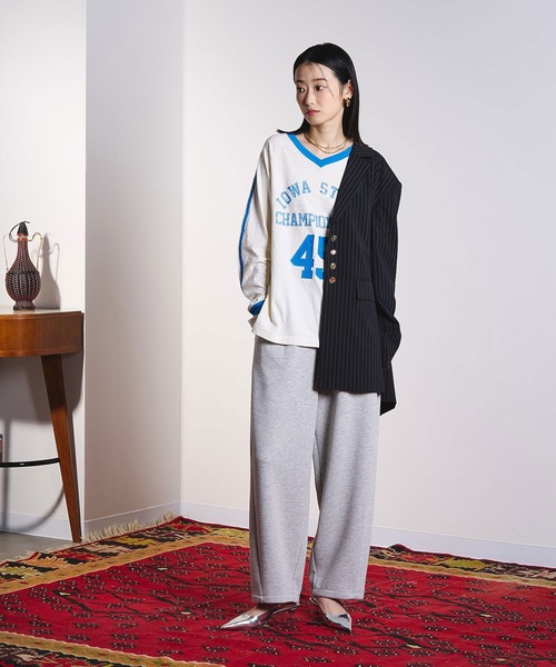 ROSE BUD(ローズバッド)の「SPORTS LOGO L/S TEE(Tシャツ/カットソー・レディース・ライトピンク/ホワイト・ONE SIZE)」の7枚目の写真