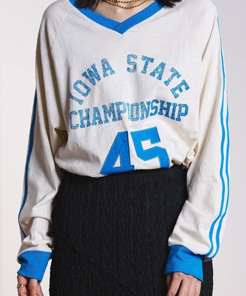 ROSE BUD(ローズバッド)の「SPORTS LOGO L/S TEE(Tシャツ/カットソー・レディース・ライトピンク/ホワイト・ONE SIZE)」の12枚目の写真