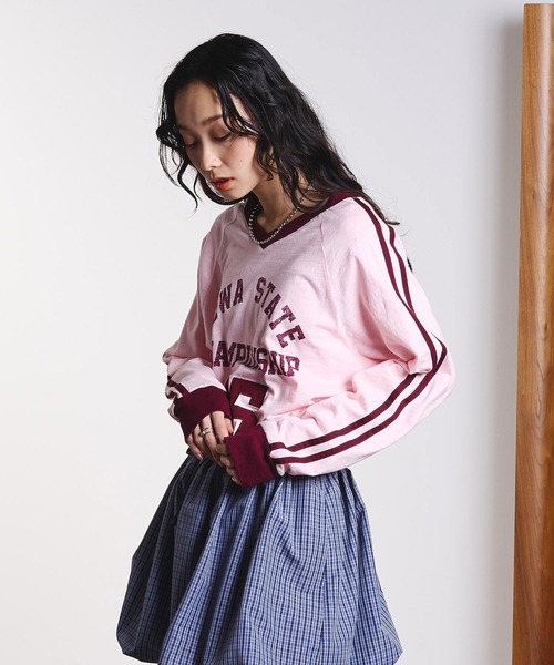 ROSE BUD(ローズバッド)の「SPORTS LOGO L/S TEE(Tシャツ/カットソー・レディース・ライトピンク/ホワイト・ONE SIZE)」の14枚目の写真