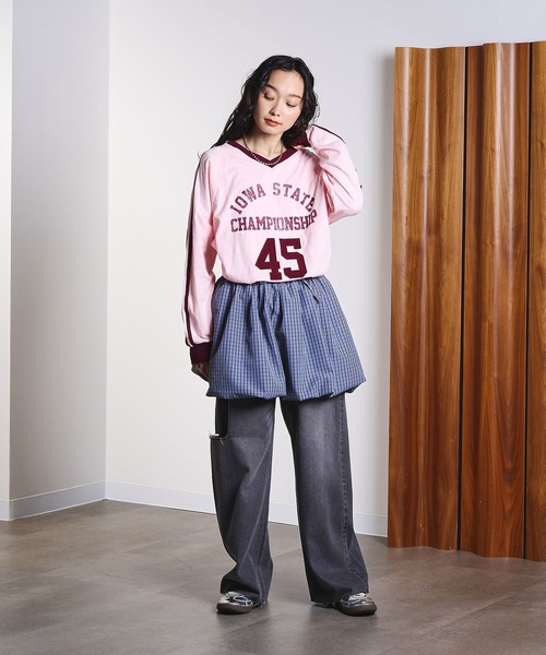 ROSE BUD(ローズバッド)の「SPORTS LOGO L/S TEE(Tシャツ/カットソー・レディース・ライトピンク/ホワイト・ONE SIZE)」の16枚目の写真