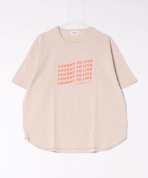 GENERATOR(ジェネレーター)の「ジェネレーター LAUGHT Tシャツ(Tシャツ/カットソー・レディース・チャコールグレー/ベージュ系その他/サックスブルー・F)」の1枚目の写真
