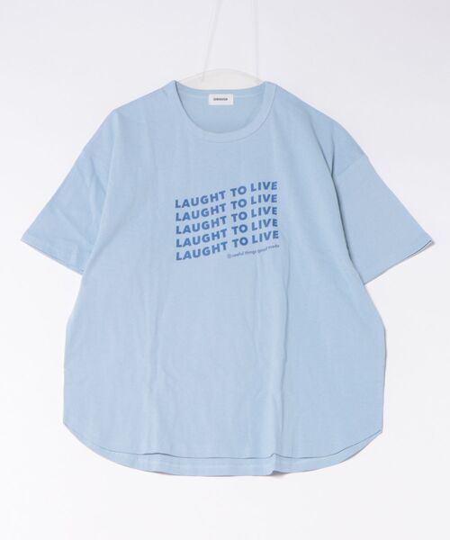 GENERATOR(ジェネレーター)の「ジェネレーター LAUGHT Tシャツ(Tシャツ/カットソー・レディース・チャコールグレー/ベージュ系その他/サックスブルー・F)」の3枚目の写真