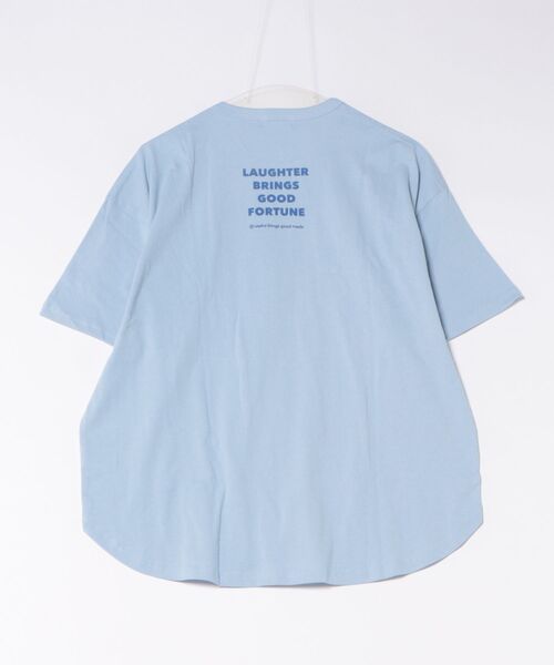 GENERATOR(ジェネレーター)の「ジェネレーター LAUGHT Tシャツ(Tシャツ/カットソー・レディース・チャコールグレー/ベージュ系その他/サックスブルー・F)」の4枚目の写真
